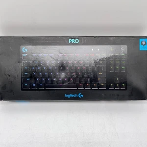 New Logitech GX Blue Clicky G Pro Mechanical Gaming Keyboard - Black - Picture 1 of 6