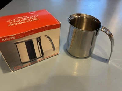 KRUPS 12 OZ. JARRA DE ESPUMA DE ACERO INOXIDABLE ESTILO ITALIANO #084 Foto 1 de 4
