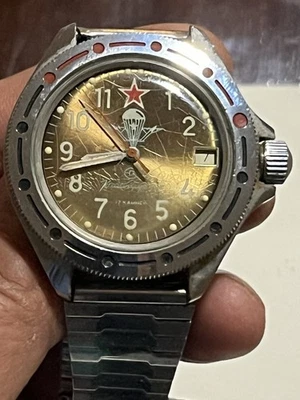 Vintage watch Wostok Komandirskie Military Paratrooper cal. 2414 - Repair/Parts - Image 1 of 4