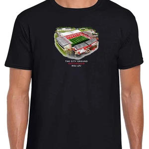 Forest Around The Grounds The City Ground Water Colour Black T-Shirt Tee - Picture 1 of 5