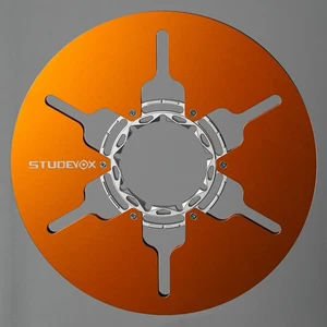 1X Studevox 10.5" Edge Polished Orange Aluminium Tape Reel For Tape Recorders - Picture 1 of 9