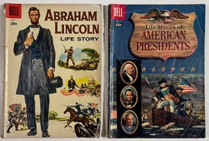 Abraham Lincoln Life Story / American Presidents Dell Comics Lot of 2 1957-1958 - Picture 1 of 4
