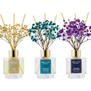 Reed Diffuser Set of 3,Clean Linen Ocean Mist&Sea Salt Lavender Eucalyptus Oi... - Picture 1 of 8