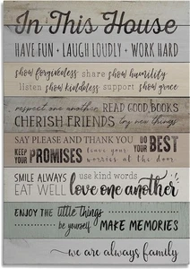 Renditions Gallery Quotational Art Prints for Home Decor In this House We are... - Picture 1 of 5