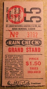 St Louis Cardinals Busch Memorial Stadium Baseball Spiel Ticket Stub 1968 - Bild 1 von 2