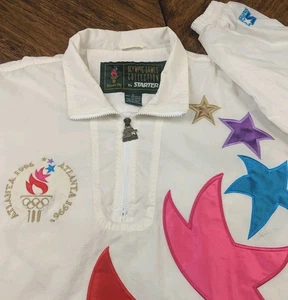 Starter 1996 Atlanta Olympic Games Nylon Windbreaker Jacket 1/4 Zip Embroidered  - Picture 1 of 17