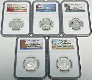 2012-S Silver National Park Quarter Set - NGC PF70 Ultra Cameo - ✪COINGIANTS✪ - Picture 1 of 2
