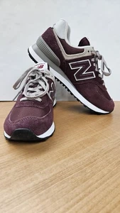 New Balance Damenschuhe Größe 5 burgunderrot grau 574 klassisches Wildleder Mesh WL574EVM - Bild 1 von 7