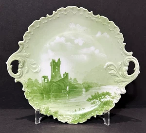 Antiker Rosenthal Germany Monbijou Schloss Landschaft Porzellan Henkel Kuchenteller - Bild 1 von 5