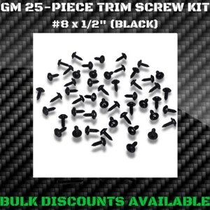 1950-1999 Olds Delta 88 98 Fender Wheel Well Opening Molding Trim Screws BLACK - Picture 1 of 2