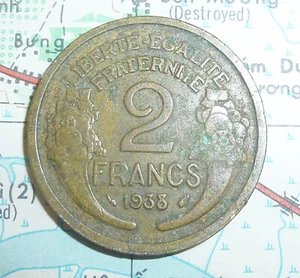 FRANCE - 1938 COIN - 2 FRANC - Liberte, Egalite, Fraternite - Morlon - C.003 - Picture 1 of 2