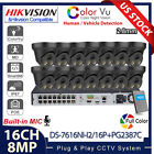 Hikvision 4K 16Ch Nvr 8Mp Full Color Mic Poe Ip Security Camera Cctv System Lot