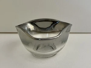 Dorothy Thorpe Ombre Silver Black Triangle Glass Candy Bowl Nut Trinket Dish  - Picture 1 of 12