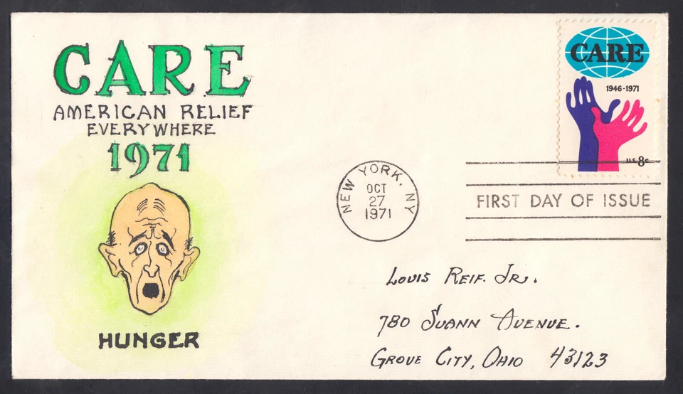 US Stamp #1439 Care on Herman Maul Handpainted First Day Cover VF - Image 1 of 1