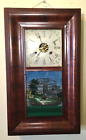 Antique Weight Driven Ogee Wall Clock Reverse Painted 30 Hour Sold As-Is.