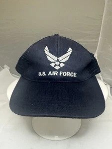 Cappello vintage US Air Force Ali logo maglia cinturino posteriore cappuccio regolabile blu navy - Foto 1 di 4
