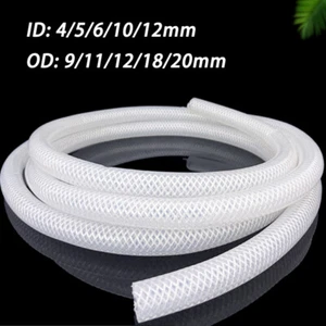 White Silicone Braided Hose Food Grade ID 4mm-12mm Reinforced Tube Tubing Pipe - Picture 1 of 8