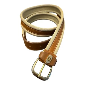 Vintage Dunhill Men's Tan Belt Leather Strip Gold Buckle 40/100 Italy - Picture 1 of 6