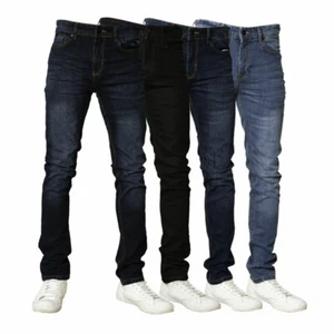 Pantalones de mezclilla Bleubolt para hombre súper elásticos ajustados ajustados básicos - Imagen 1 de 26