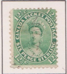(F207-4) 1839 Canada 12 1/2c green QVIC (D) - Picture 1 of 1