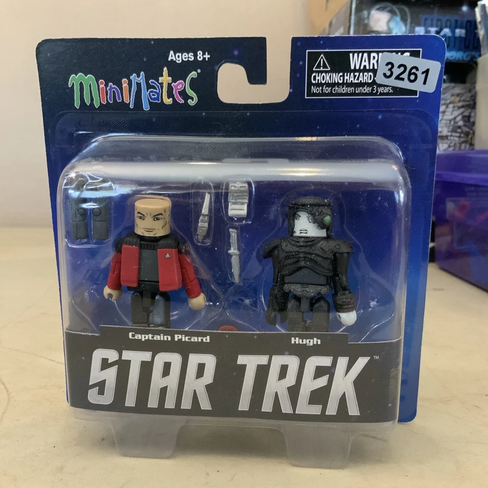 Stark Trek Minimates Legacy Toys R Us Serie 1 Capitán Picard y Hugh Foto 1 de 2