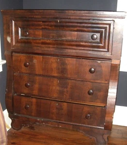 Antique Mahogany Empire BUTLER DESK DRESSER Chest American 1880 - Picture 1 of 12