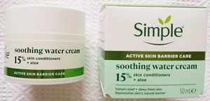 Simple ~ Soothing Water Cream ~ 50ml ~ Face & Neck Moisturiser ~ NEW - Picture 1 of 11