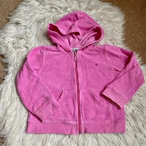 Lilly Pulitzer Sweatshirt Girls 5 Terry Jacket Full Zip Hooded Terry Pink Pocket - Picture 1 of 8