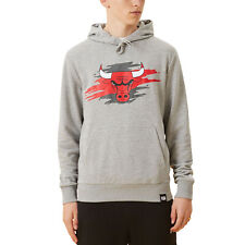 New Era Mens Chicago Bulls NBA Tear Logo Pullover Sweatshirt Hoodie - Grey