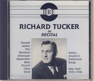 Richard Tucker In Recital: Handel, Puccini, Italian & Jewish Songs Like New - Picture 1 of 2
