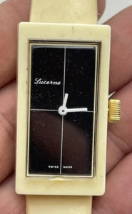 Vintage Lucerne Swiss Acrylic Wrist Watch - Picture 1 of 16