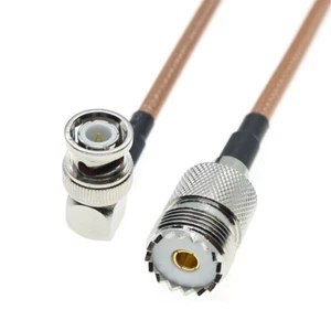 BNC macho ángulo a UHF hembra SO239 lote RF puente coaxial cable coaxial RG400 - Imagen 1 de 2