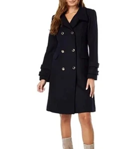 NWT Vince Camuto Button-Up Wool Coat Navy Size M - Picture 1 of 3