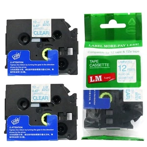 2/Pack 12 mm blau auf transparentem Band für P-touch Modell PTD210, PT-D210 Etikettiergerät - Bild 1 von 1