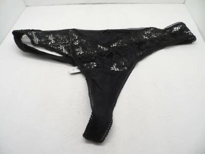 Adore Me Women's Lace Thong Panty 07930 Black Size 0X - Image 1 of 3