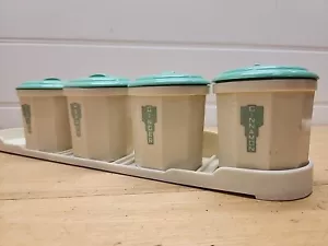 Vintage Iplex Art Deco Adelaide Bakelite Spice Canisters - Picture 1 of 6