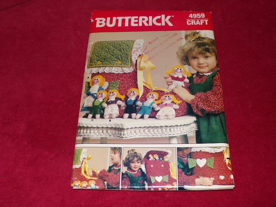 UNCUT Butterick CABBAGE PATCH KIDS Doll CLOTHES Sewing PATTERN #6508 - 1980's