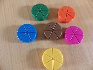 Set of Trivial Pursuit Game Pieces - Holders Cheese Pie Movers Token Wedges