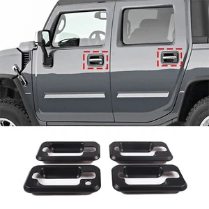 ABS Matte Black Car Door Handle Frame Trim Cover For Hummer H2 SUV SUT 2003-2009 - Picture 1 of 6