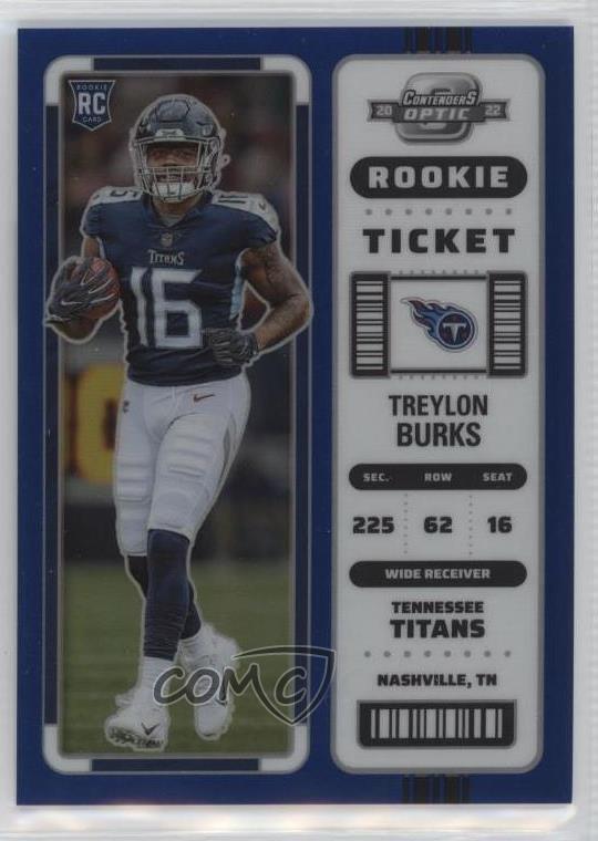 2022 Panini Contenders Optic Ticket Blue Prizm /99 Treylon Burks #94 Rookie RC