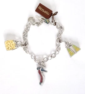 Bracciale Donna Gioielli ROSATO in oro bianco 18 kt 750 con ciondoli charms - Foto 1 di 7