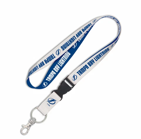 TAMPA BAY LIGHTNING LANYARD KEY CHAIN W/ DETACHABLE BUCKLE 1" WIDTH 22" LENGTH Cover