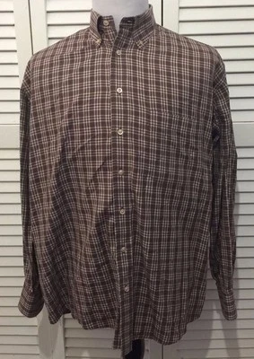 Camisa BURBERRY LONDON Para Hombre Manga Larga Botón Frontal Marrón Cuadros Nova Grande EE. UU. Foto 1 de 4