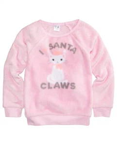 Felpa girocollo Evy Of California 'Santa Claws' bambina (4, rosa chiaro) - Foto 1 di 1