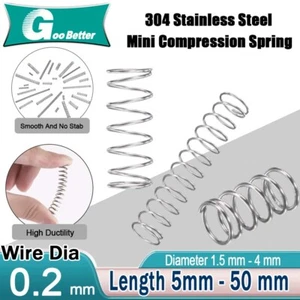 Micro Miniature Small Compression Spring 304 Stainless Steel Wire Diameter 0.2mm - Picture 1 of 11