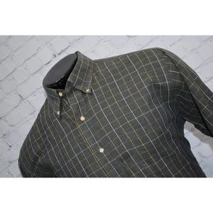 Viyella Dress Shirt Wool Blend Mens Size Large Green Plaid Cotton Wool Blend - Picture 1 of 6