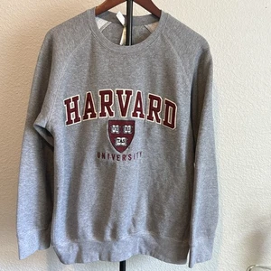 Sudadera Gris Cuello Redondo Universidad de Harvard Mediana Colegial Licencia Logo - Imagen 1 de 8