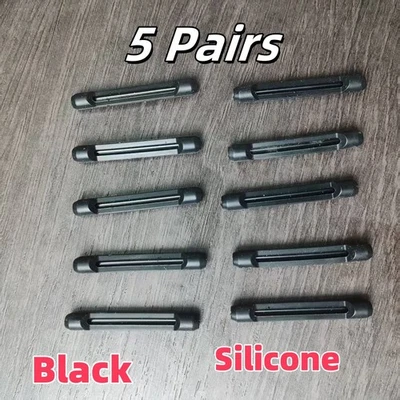 5 Pairs Silicone Eyeglass Ear Grips, Non-Slip Glasses Accessories-Black/Clear - Image 1 of 4