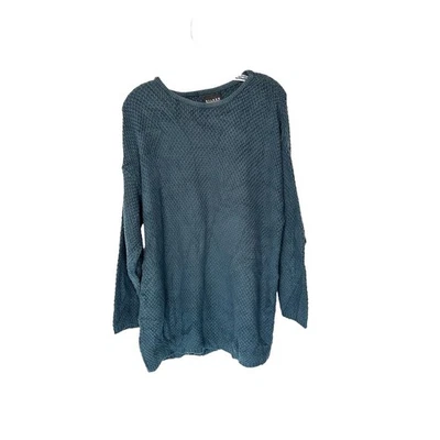 Suéter Eileen Fisher Vintage Básico Verde Algodón Tejido Cuello Redondo Abuelo Talla 2 Foto 1 de 4