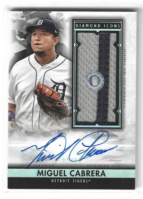 2019 Topps Diamond Icons Miguel Cabrera #AJP-MC GU Jumbo Patch Auto /25 SSP - Image 1 of 2